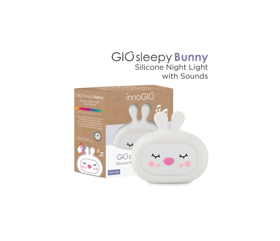 Lámpara nocturna silicona silicona con sonidos GIOsleepy Bunny