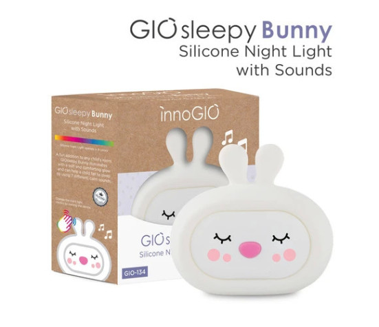 Lámpara nocturna silicona silicona con sonidos GIOsleepy Bunny